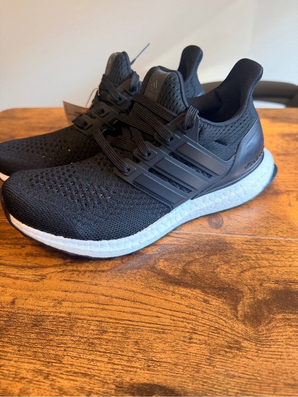 Adidas Womens Ultraboost 1.0 Black Running Shoes with White Boost Midsole 5.5W